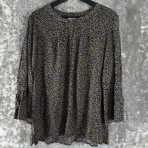 Maeve Size XL Abstract Geometric Casual Button Top Colorful Long Sleeve Shirt